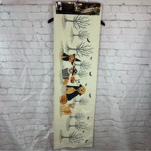 NWT FAO Schwarz halloween lighted Table Runner 14x48 dog in costume